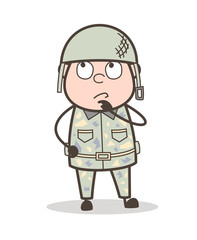 Cartoon Officer Making a Plan Vector Illustration