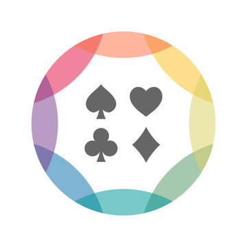 farbiges Icon - Casino - Spielkartenfarben