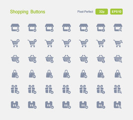 Shopping Buttons - Granite Icons