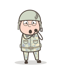 Cartoon Innocent Army Man Character Vector