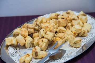Mini patisserie with mushrooms and cheese