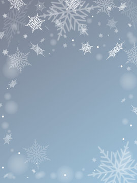 Snow on blue color background
