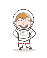 Cartoon Laughing Space-Traveler Vector Illustration