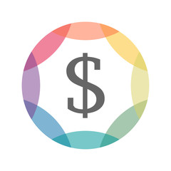 farbiges Icon - Dollar