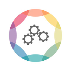 farbiges Icon - Zahnräder