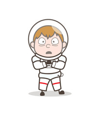 Cartoon Scared Spaceman Expression Vector