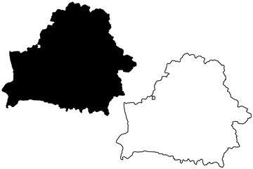 Belarus map vector illustration, scribble sketch Byelorussia