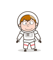 Obraz premium Cartoon Smiling Face of Spaceman Character