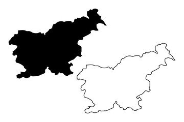 Slovenia map vector illustration, scribble sketch Slovenia