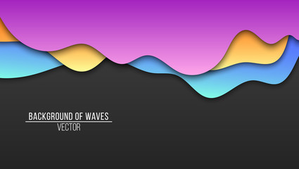 Abstract background of paper multicolored waves. Cardboard waves. Vector application with shadows. Modern design. Background, template for your project