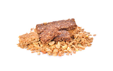 cereal bar on white background