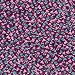 Simple cute pattern in small-scale flowers. Calico millefleurs. Floral seamless background for textile or book covers, manufacturing, wallpapers, print, gift wrap and scrapbooking.