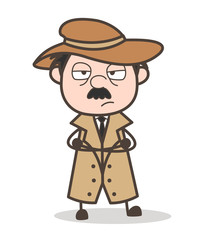 Cartoon Detective Unhappy Face