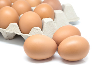 Eggs stack isolated on white background