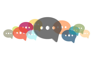 Viele bunte Sprechblasen