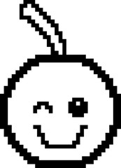 Winking 8-Bit Cartoon Cherry