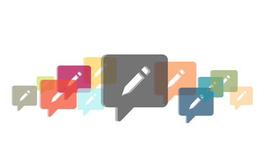 Viele bunte Bearbeiten-Symbole