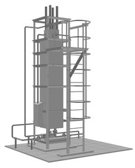 Petroleum gas industrial equipment. Tracing illustration of 3d.