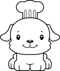 Cartoon Smiling Chef Puppy