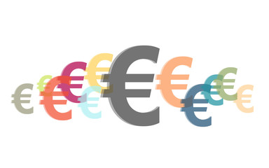 Viele bunte €-Zeichen
