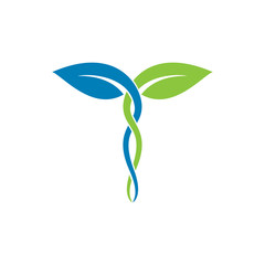 medical nature leaf logo template