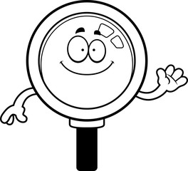 Cartoon Magnifying Glass Waving