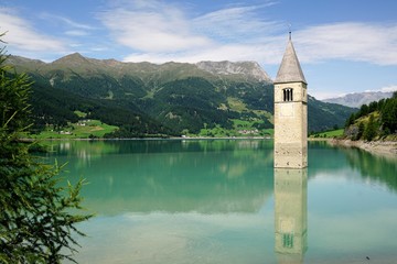 Reschensee und Kirche im Wasser