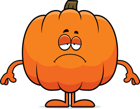 Sad Cartoon Pumpkin