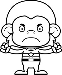 Cartoon Angry Superhero Monkey