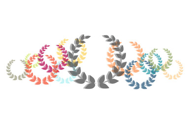 Viele bunte Lorbeerkränze