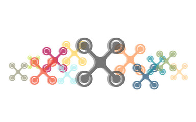 Viele bunte Quadrokopter