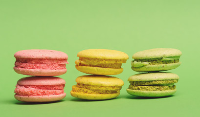 Sweet and colourful french macaroons or macaron
