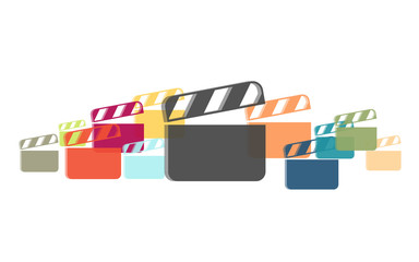 Fototapeta premium Viele bunte Filmklappen