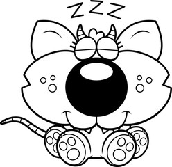 Cartoon Chupacabra Napping