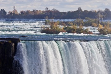 Beautiful photo with amazing powerful Niagara waterfall