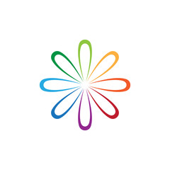 circle colorful leaf flower logo 