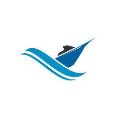 sea boat vector logo