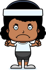 Cartoon Angry Fitness Girl