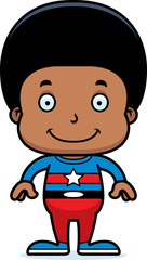 Cartoon Smiling Superhero Boy