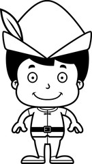 Cartoon Smiling Robin Hood Boy