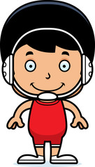 Cartoon Smiling Wrestler Boy