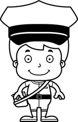 Cartoon Smiling Mail Carrier Boy