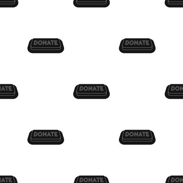 Donate button icon in black style isolated on white background. Charity and donation symbol stock vector illustration.