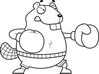 Cartoon Beaver Boxing