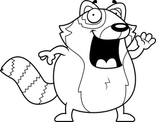 Cartoon Red Panda Waving