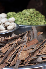 Close-up of Cinnamon sticks for sale at the shop