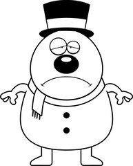 Tired Cartoon Snowman