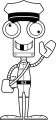 Cartoon Silly Mail Carrier Robot