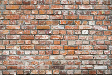 Background of red brick wall texture.