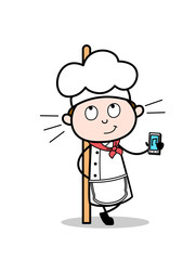 Cartoon Chef with Music Device - Fun Time Vector Illustration